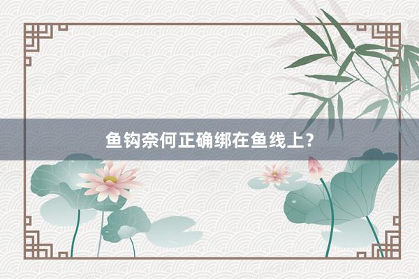 鱼钩奈何正确绑在鱼线上？